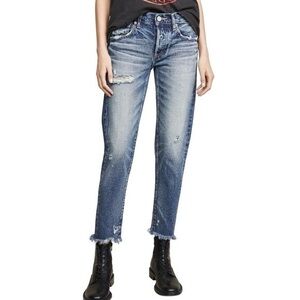 Moussy Kelley Tapered Jeans Dark Blue Size 24